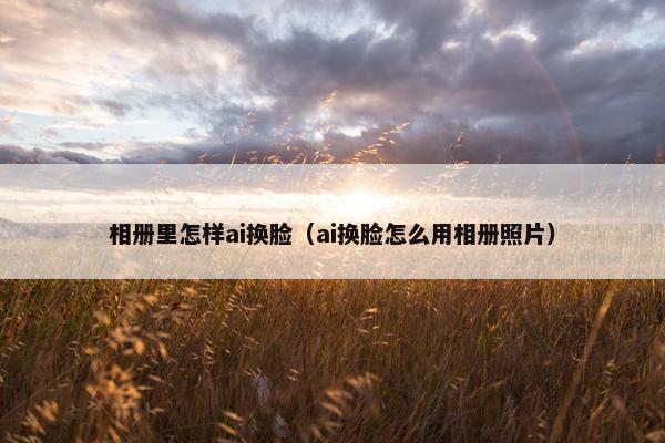 相册里怎样ai换脸（ai换脸怎么用相册照片）