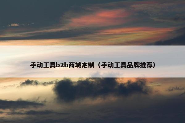 手动工具b2b商城定制（手动工具品牌推荐）