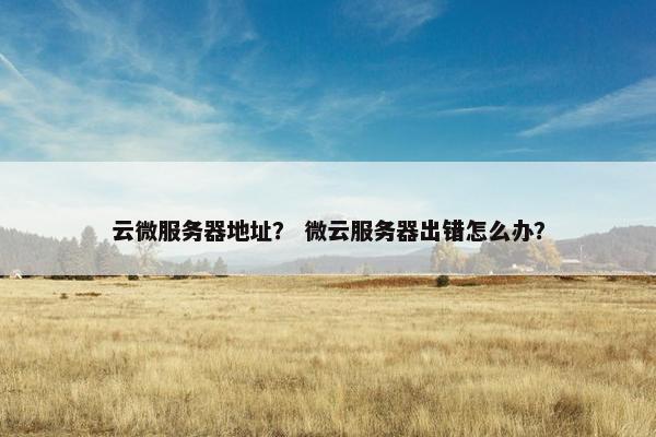 云微服务器地址？ 微云服务器出错怎么办？