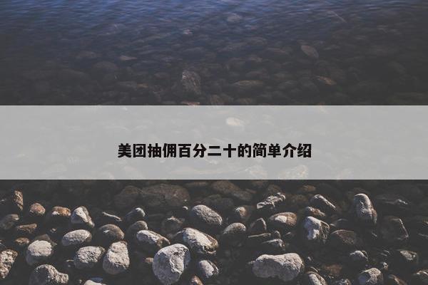 美团抽佣百分二十的简单介绍