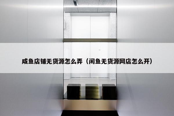 咸鱼店铺无货源怎么弄（闲鱼无货源网店怎么开）