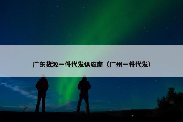广东货源一件代发供应商（广州一件代发）