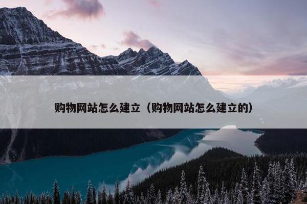 购物网站怎么建立（购物网站怎么建立的）