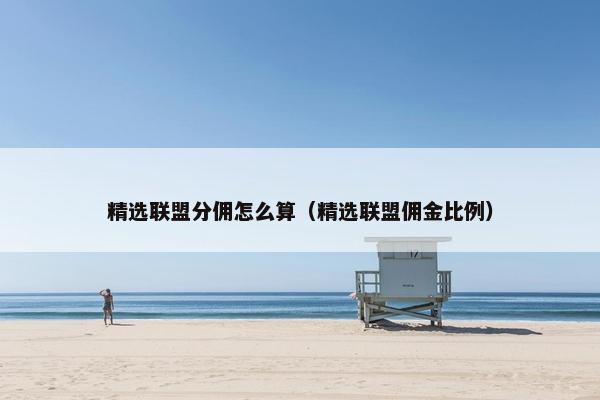 精选联盟分佣怎么算（精选联盟佣金比例）