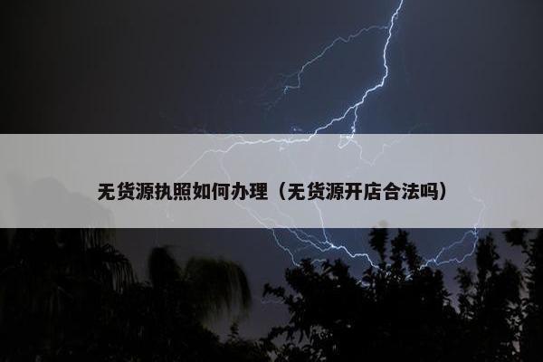 无货源执照如何办理（无货源开店合法吗）