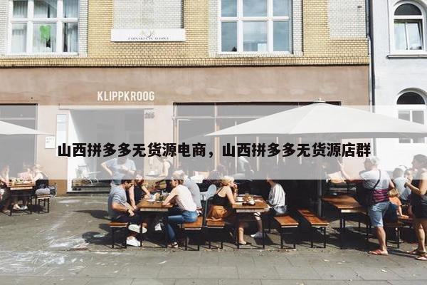 山西拼多多无货源电商，山西拼多多无货源店群
