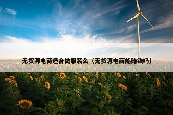 无货源电商适合做服装么（无货源电商能赚钱吗）