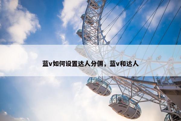 蓝v如何设置达人分佣，蓝v和达人