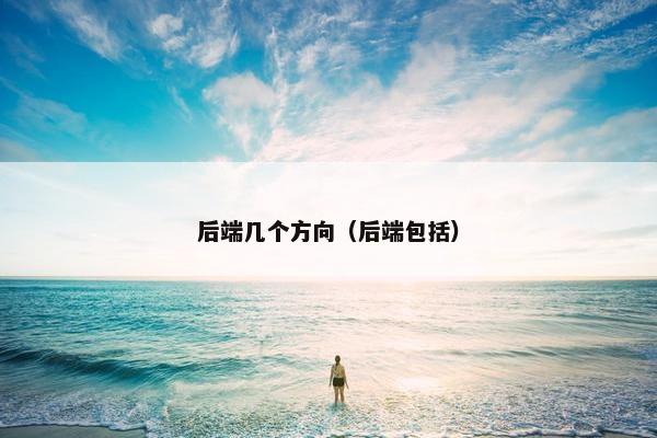 后端几个方向（后端包括）