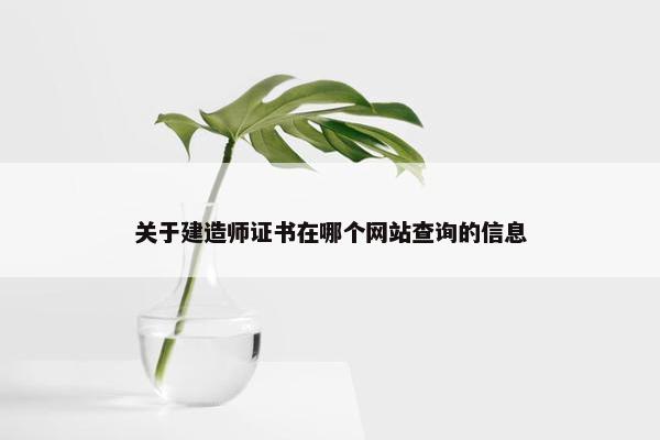 关于建造师证书在哪个网站查询的信息