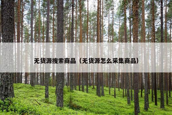 无货源搜索商品（无货源怎么采集商品）