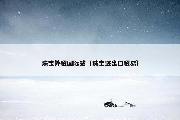 珠宝外贸国际站（珠宝进出口贸易）