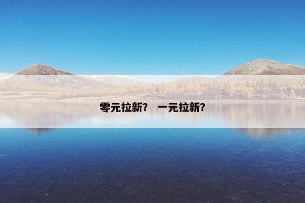 零元拉新？ 一元拉新？