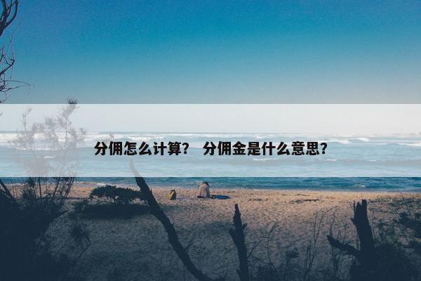 分佣怎么计算？ 分佣金是什么意思？