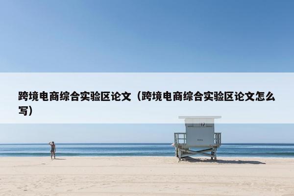 跨境电商综合实验区论文（跨境电商综合实验区论文怎么写）