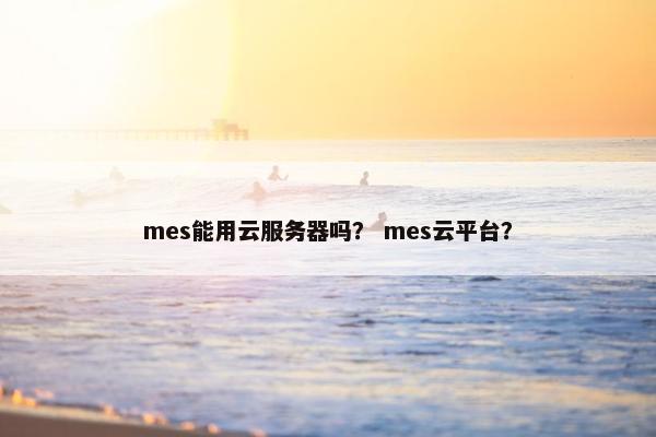 mes能用云服务器吗？ mes云平台？