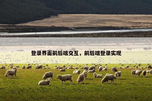 登录界面前后端交互，前后端登录实现