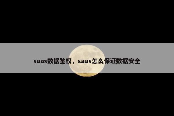 saas数据鉴权，saas怎么保证数据安全