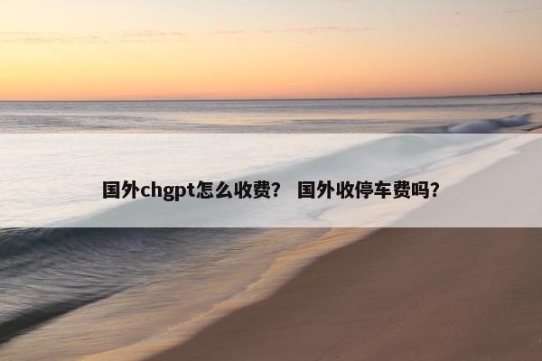 国外chgpt怎么收费？ 国外收停车费吗？