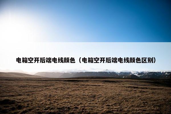 电箱空开后端电线颜色（电箱空开后端电线颜色区别）