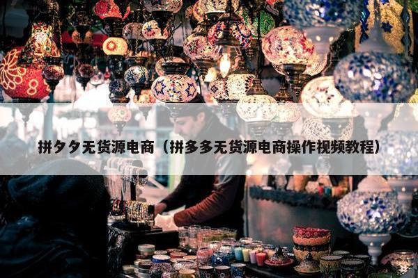 拼夕夕无货源电商（拼多多无货源电商操作视频教程）