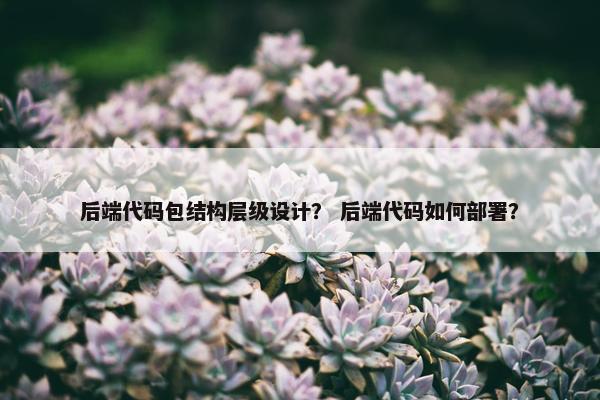 后端代码包结构层级设计？ 后端代码如何部署？
