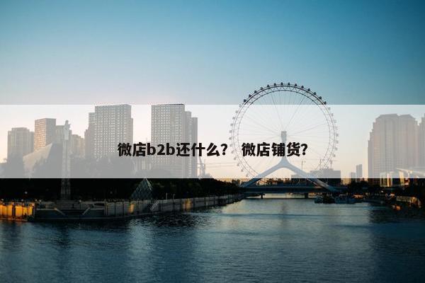 微店b2b还什么？ 微店铺货？