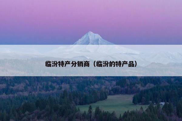 临汾特产分销商（临汾的特产品）
