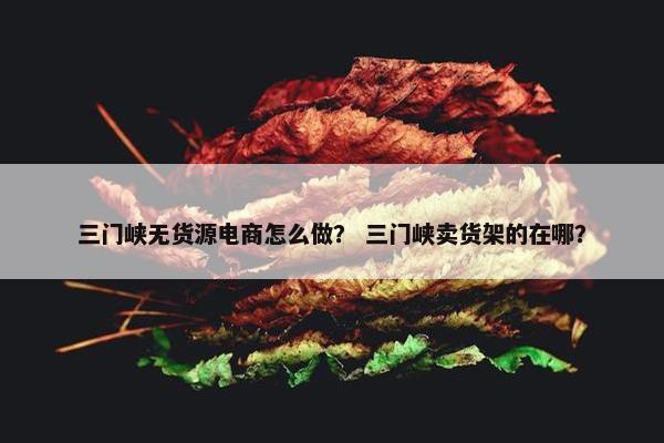 三门峡无货源电商怎么做？ 三门峡卖货架的在哪？