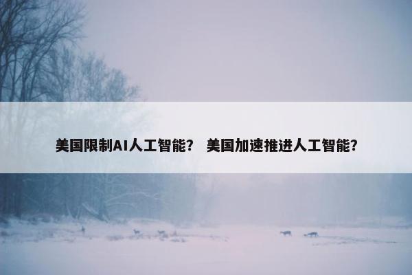 美国限制AI人工智能？ 美国加速推进人工智能？