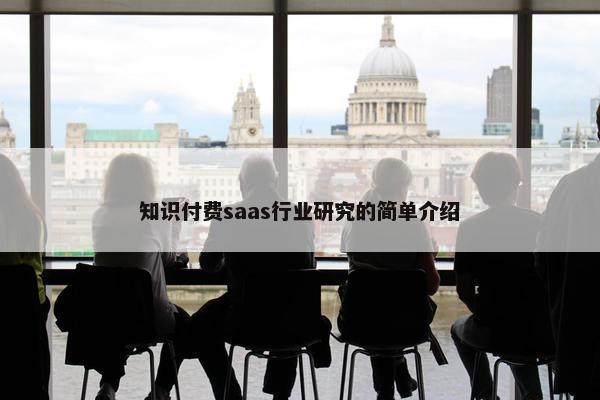 知识付费saas行业研究的简单介绍