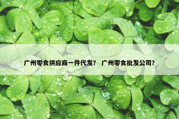 广州零食供应商一件代发？ 广州零食批发公司？