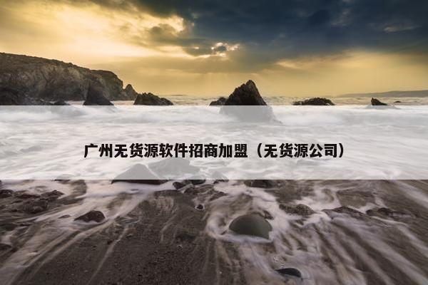广州无货源软件招商加盟（无货源公司）
