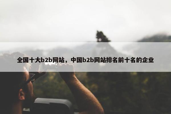 全国十大b2b网站，中国b2b网站排名前十名的企业