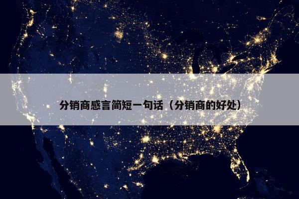 分销商感言简短一句话（分销商的好处）