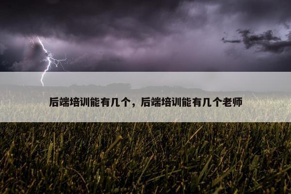 后端培训能有几个，后端培训能有几个老师
