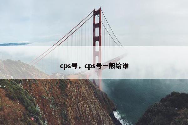cps号，cps号一般给谁