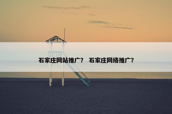 石家庄网站推广？ 石家庄网络推广？