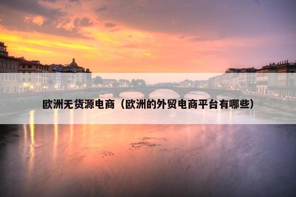 欧洲无货源电商（欧洲的外贸电商平台有哪些）