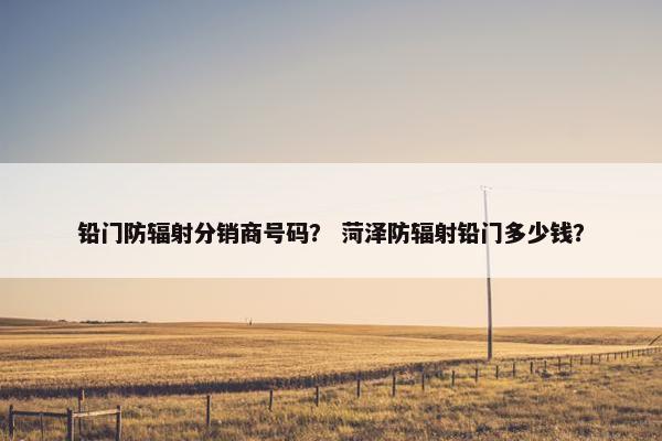 铅门防辐射分销商号码？ 菏泽防辐射铅门多少钱？