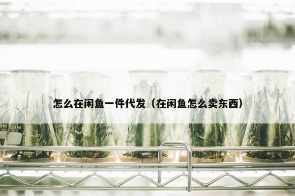 怎么在闲鱼一件代发（在闲鱼怎么卖东西）
