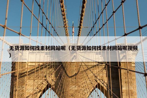 无货源如何找素材网站呢（无货源如何找素材网站呢视频）