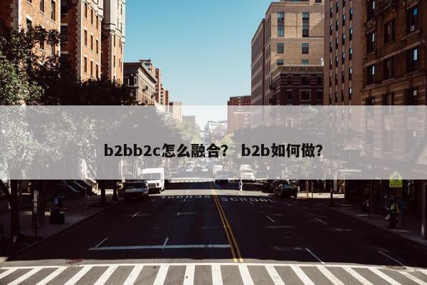 b2bb2c怎么融合？ b2b如何做？