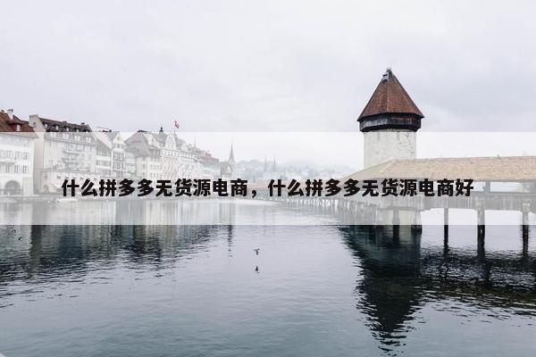 什么拼多多无货源电商，什么拼多多无货源电商好