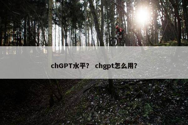chGPT水平？ chgpt怎么用？