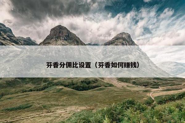 芬香分佣比设置（芬香如何赚钱）