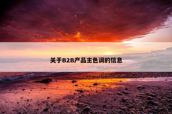 关于B2B产品主色调的信息