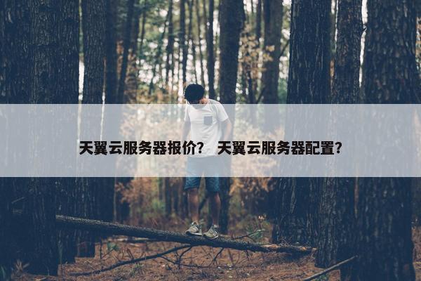 天翼云服务器报价？ 天翼云服务器配置？