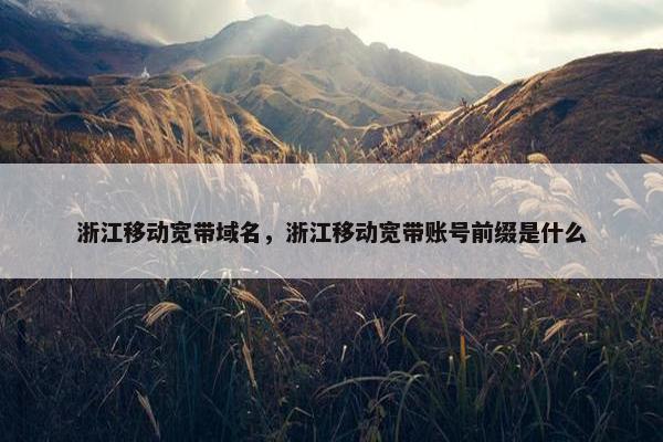 浙江移动宽带域名，浙江移动宽带账号前缀是什么