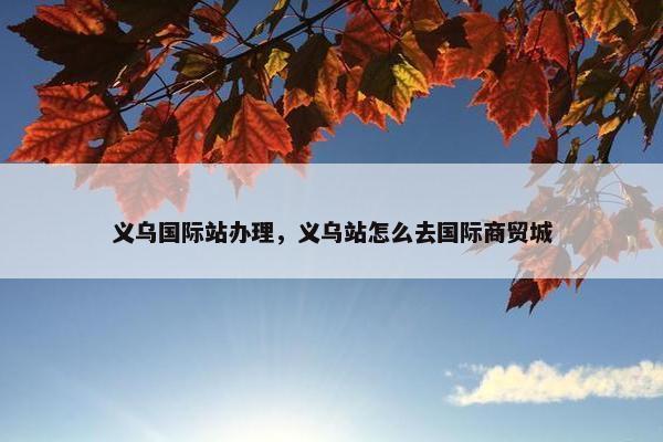 义乌国际站办理，义乌站怎么去国际商贸城